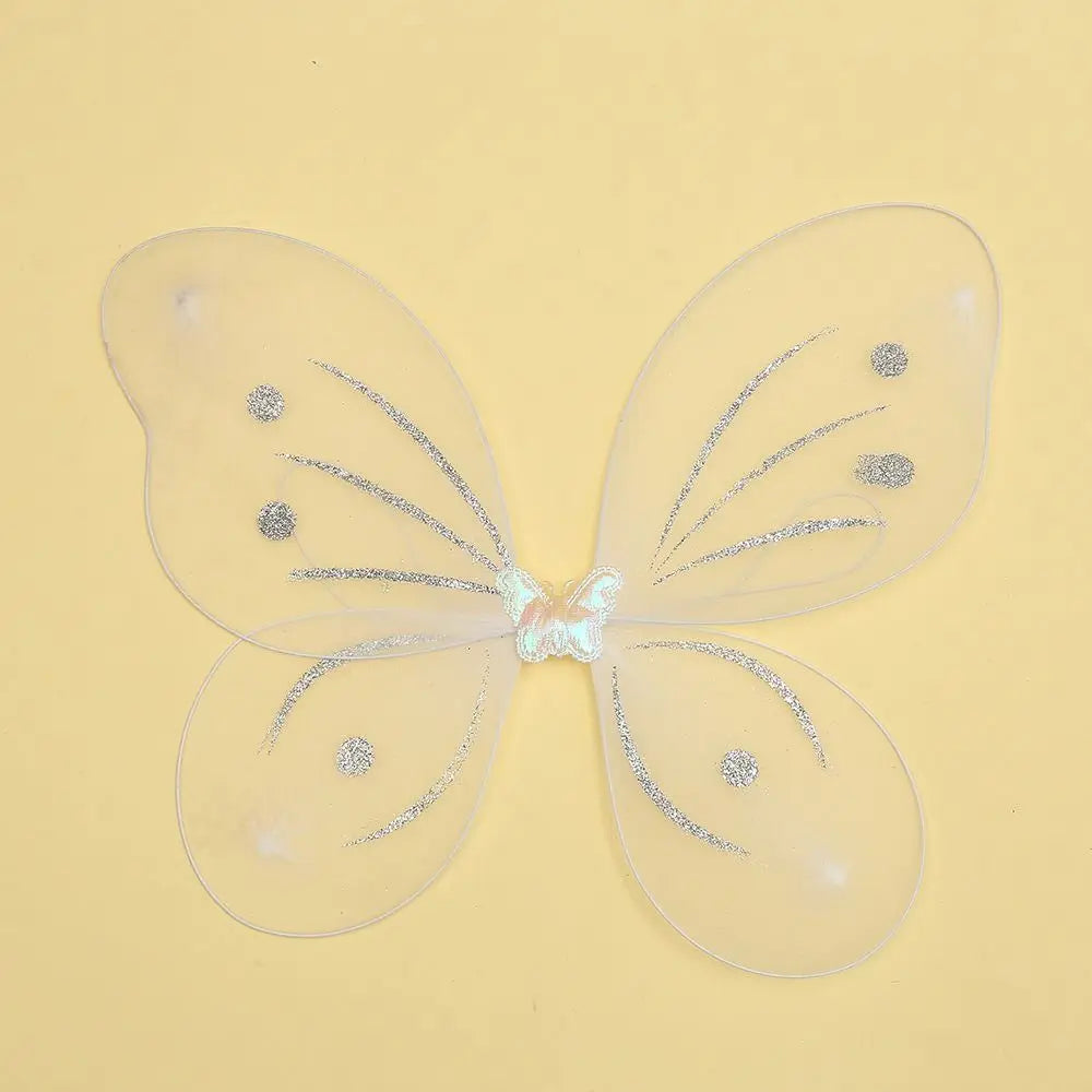 3Pcs/Set Kids Headband Wings Wand Girls Summer Photography Outfit Children Yellow Green Purple Pink Fairy Tale Props Quake Style 5-only wings