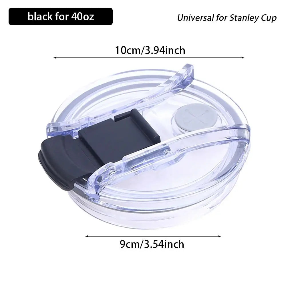 1Pcs New for Cup with Handle Bottle Cover 20/30/40oz Splash Spill Proof Cup Cap Themos Tumbler Multicolor Plastic Lids Quake black for 40oz