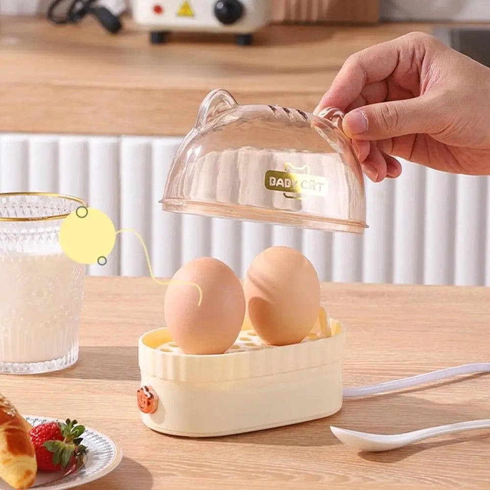 Automatic Power Off Egg Boiler Machine Egg Poacher Food Steamer Egg Cooker Cat Shape Electric Boiled Egg Maker Home Kitchen Quake