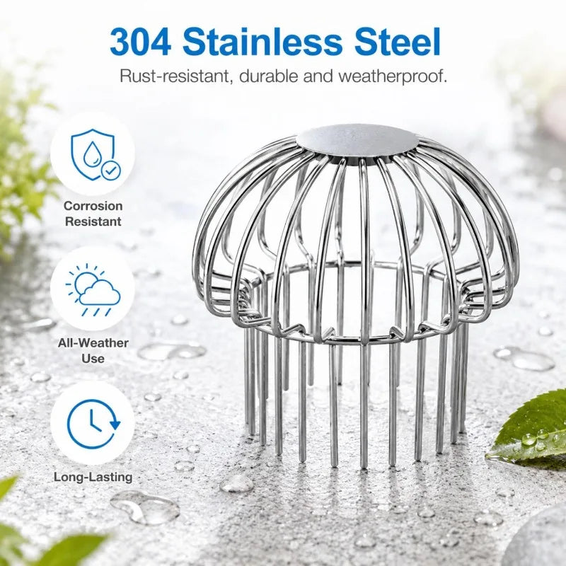 Stainless Steel Mesh Covered Anti-clogging Yard Floor Drain Outdoor Gutter Downpipe Leaf Filter Anti-Rust Drain Cover Strainer Quake