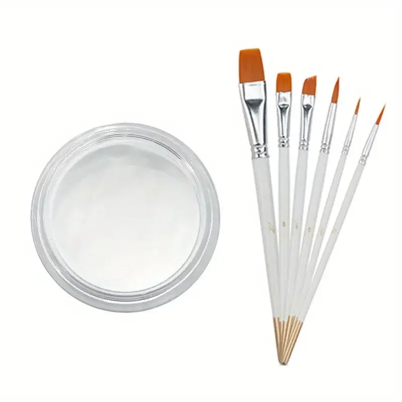 10g Face Paint Oil Body Painting Halloween Makeup Face Painting Stage Makeup Waterproof Body Paint With 6 Brushes Quake White 6 Brushe