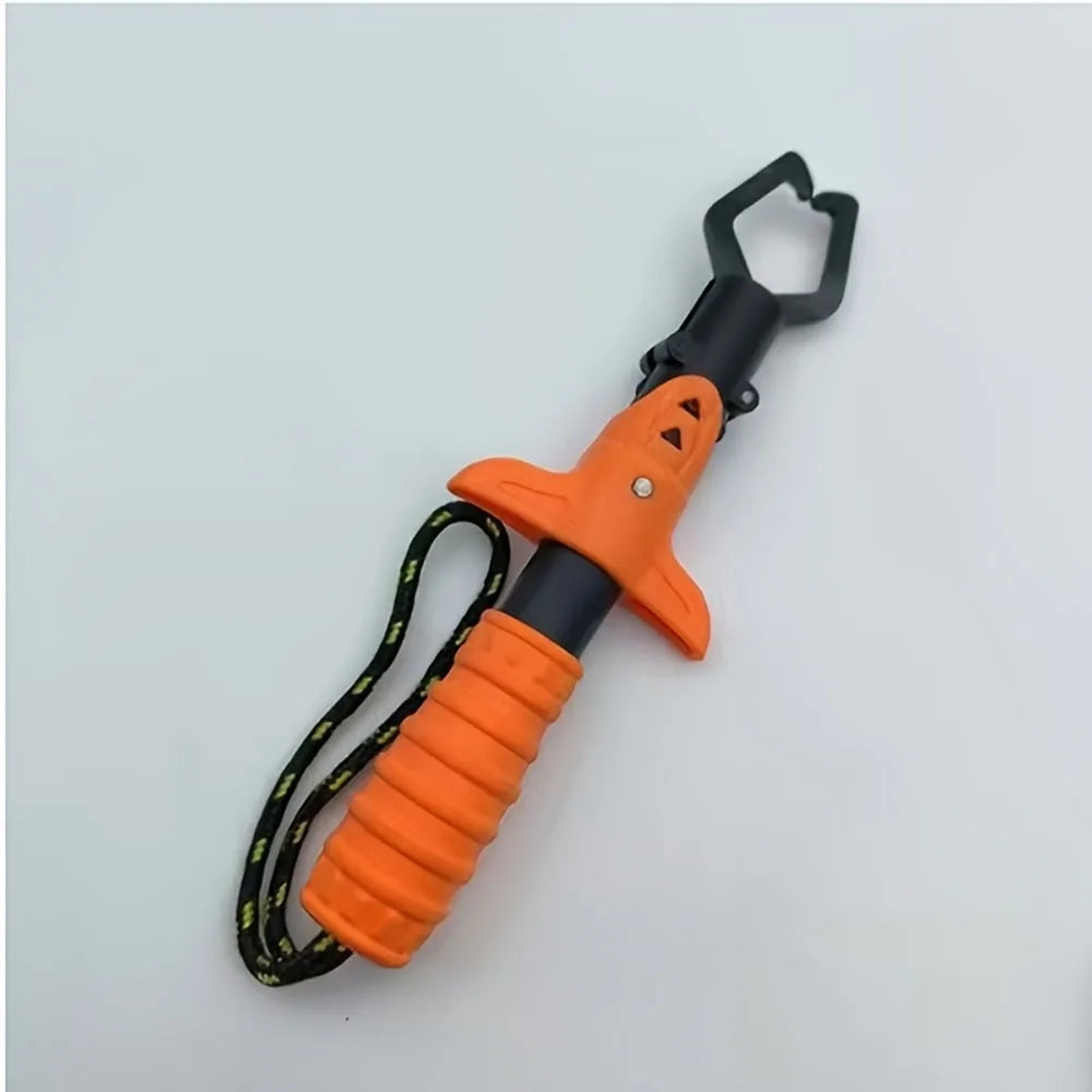 1pc Durable Stainless Steel Fish Lip Gripper - Compact Metal Fishing Pliers with Ergonomic Handle for Easy Catch & Release, Fish Quake orange1pc