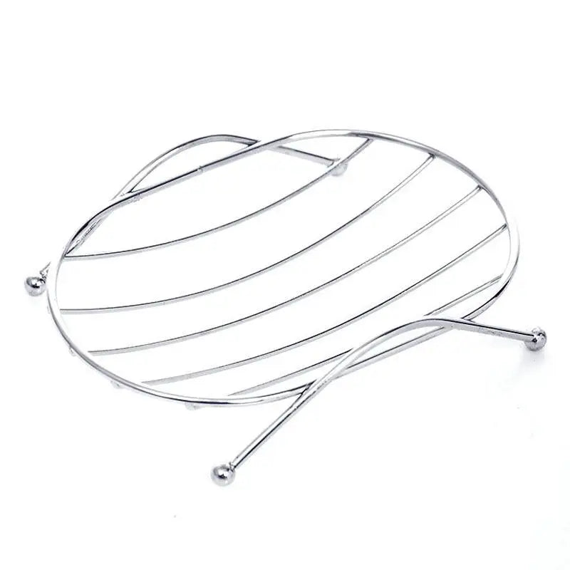 Stainless Steel Draining Soap Holder Creative Simple Punch Free Bathroom Wall Mounted Soap Dish Household Accessory Quake ellipse