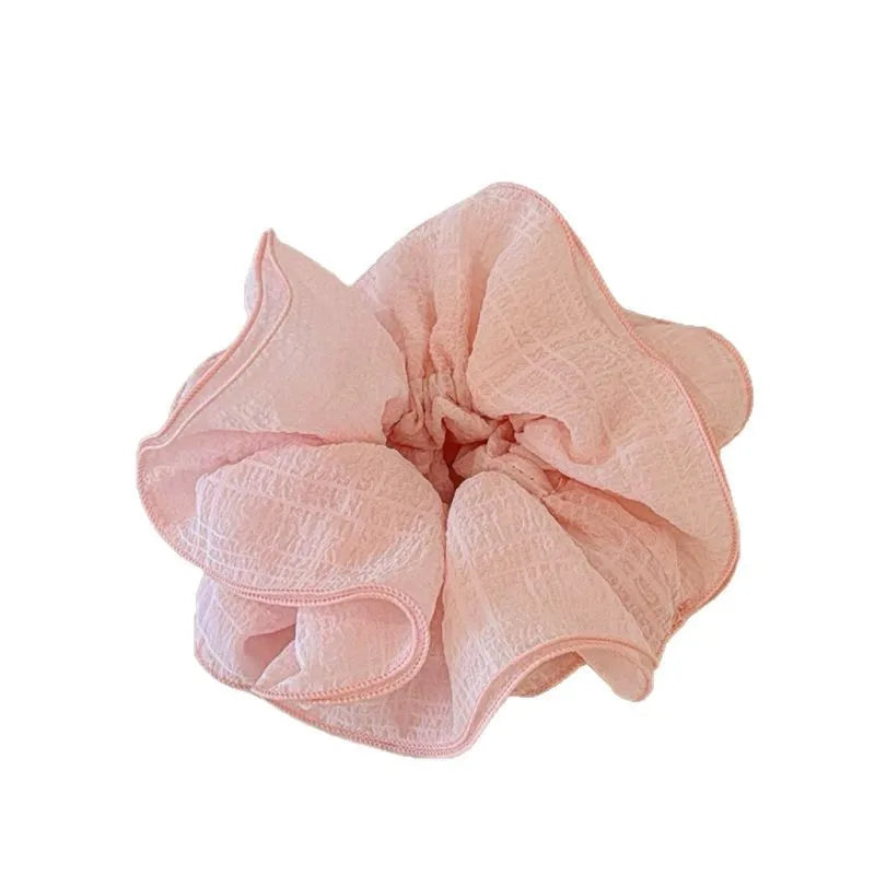 Wrinkle Chiffon Scrunchies for Women Girls Sweet Hair Ropes Elegant Temperament Exaggerated Hairbands Vacation Hair Accessories Quake