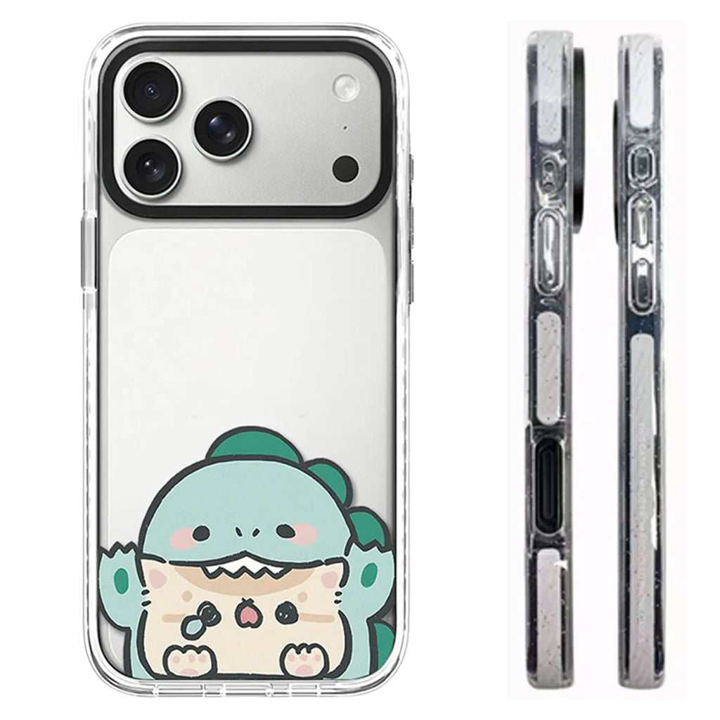 609017 White Border Magnetic Phone Case Cover for IPhone 13 14 15 16 17 18 Pro Max Case Quake white (MagSafe) iPhone17 Pro Max