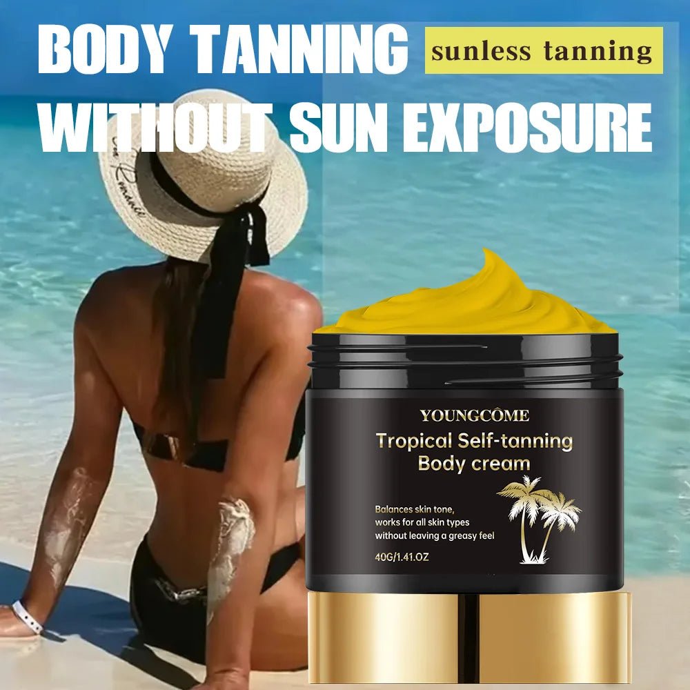  Body Tanning Cream Self Tanner Booster Brown Sun Bronzer Repair Nourishing Skin Coloring Sunless Lotion Quake