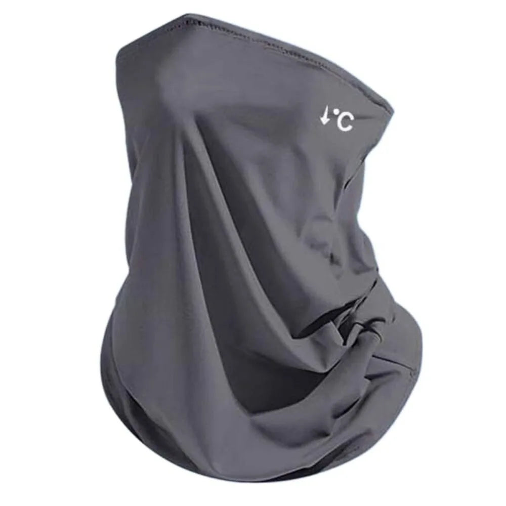 New UPF50+ Ice Silk Mask Quick Drying Anti-UV Sun Protection Mask Breathable Polyester Sun Protection Scarf Cycling Quake Dark grey