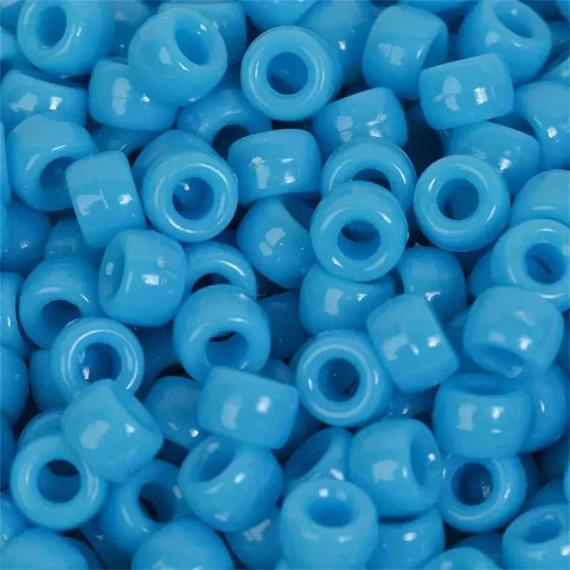 100pcs Colorful Hair Braiding Beads Acrylic Big Hole Beads Pony Hair Beads Jewelry Making Bracelet Necklace Styling Accessories Quake 4