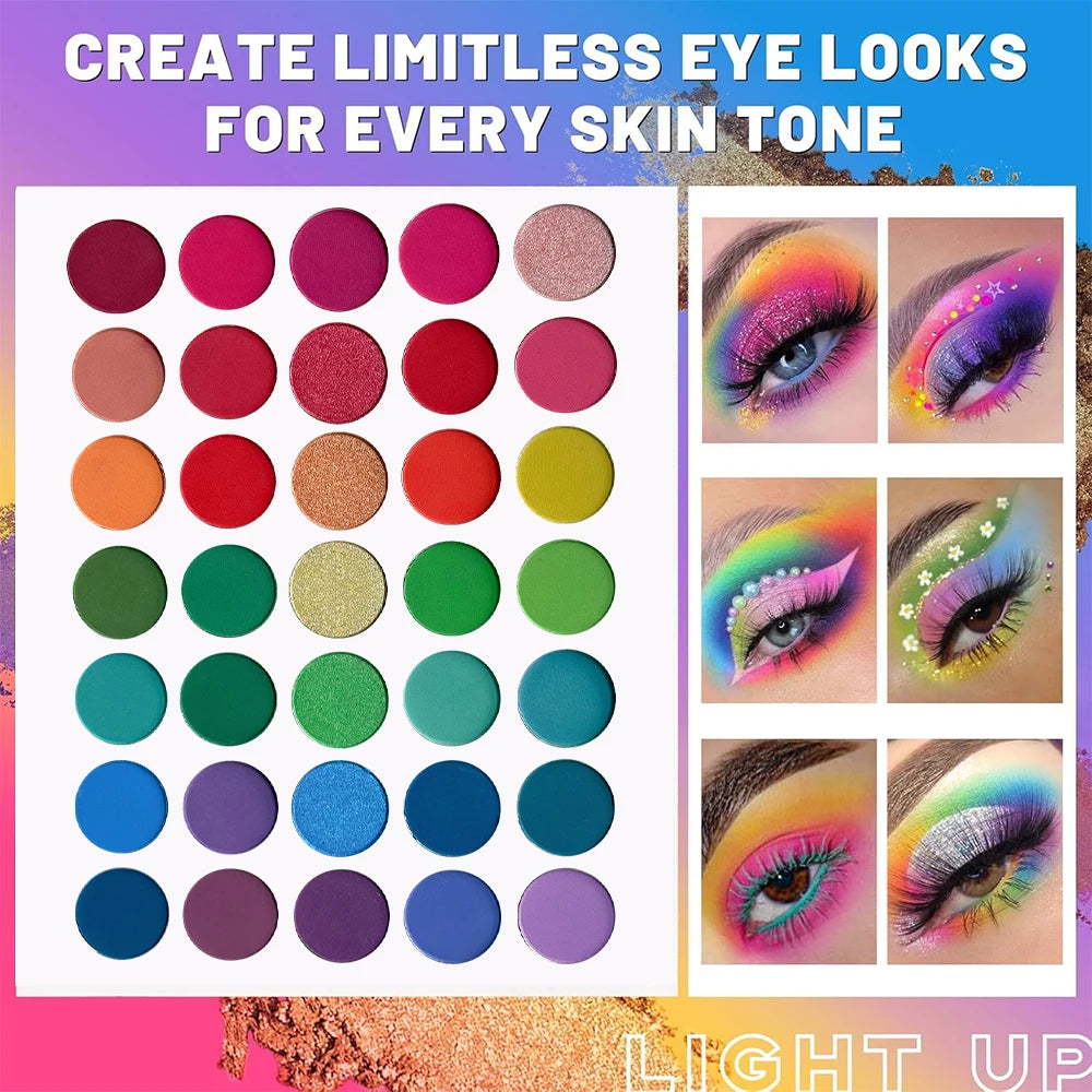 VERONNI 65 Colors High Pigment Eyeshadow Palette Long Lasting Easy Makeup Pearl Brown Eyeshadow Palette, Pink Eyeshadow Palette Quake
