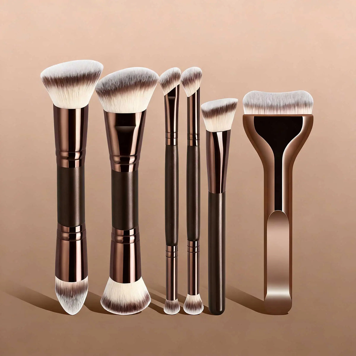 4/5/6/10/18pcs Professional Makeup Brush Set, Portable Travel Makeup Brushes, Dual-Ended Multifunctional Makeup Tools Set Quake 6pcs Makeup Brushes