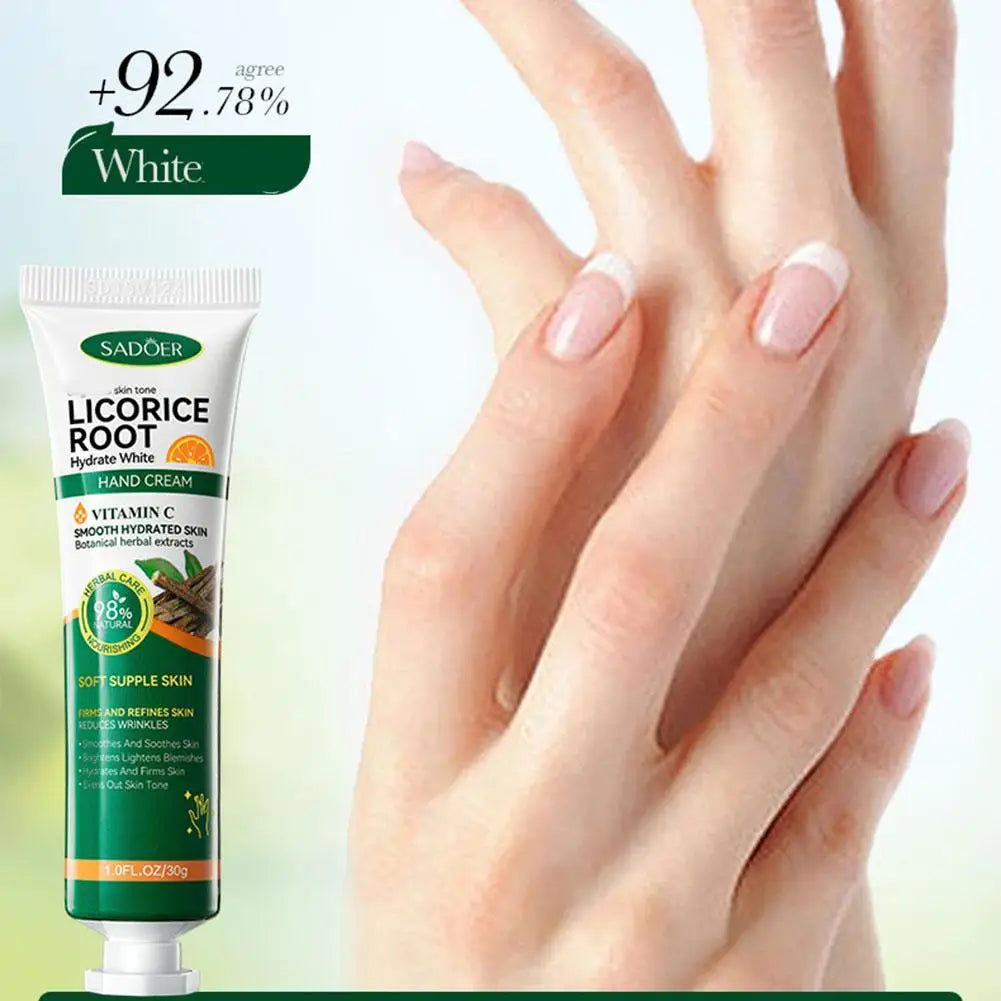 1/3/5/10 pcs SADOER Liquorice Whitening Hydrating Hand Cream with plant Essence Moisturizing Nourishing Brightening Hands Care Quake