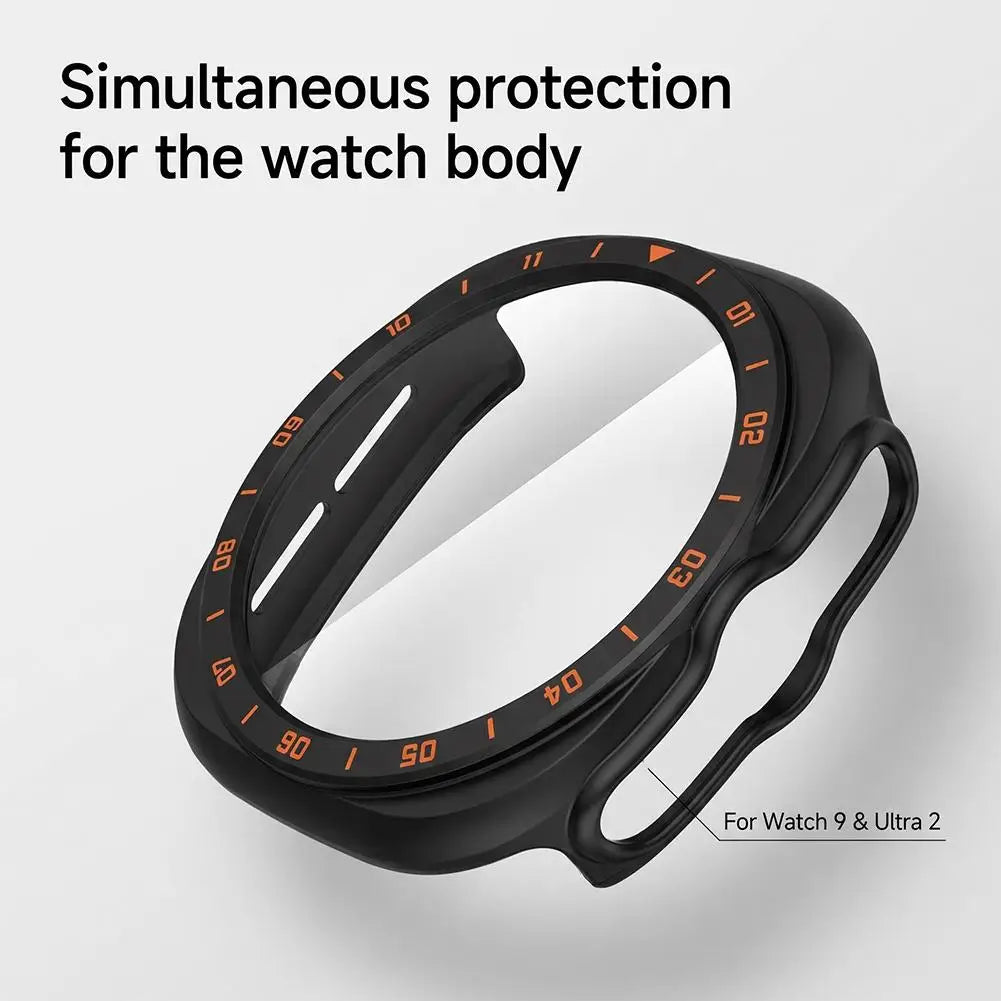 Full Cover Case For Samsung Galaxy Watch9 Watch Ultra 2 PC Bumper with Built In Screen Protector Tool Free Snap On Design Quake