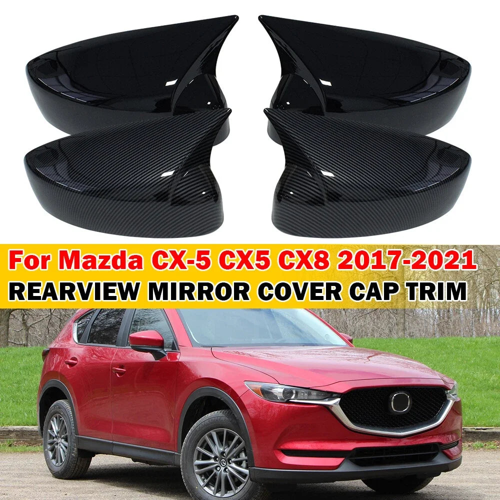 For Mazda CX-5 CX5 CX8 2017-2021 2x Car Sticker Rearview Side Mirror Cover Wing Cap Exterior Case Trim Accessories Vehicle Decor Quake
