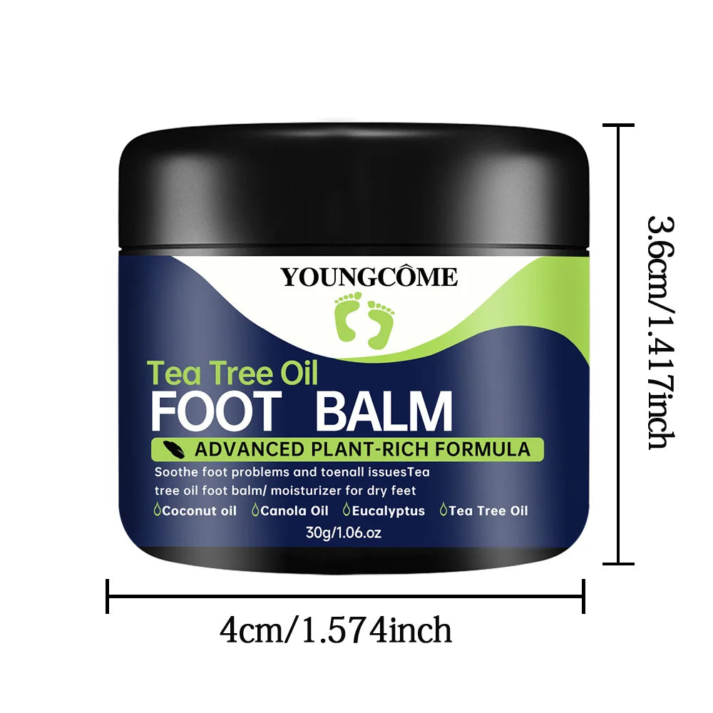 Tea Tree Oil Foot Cream Repairs Cracked Feet Deeply Moisturizes and Nourishes Dry Rough Skin,Softens Hard Skin Quake 30G