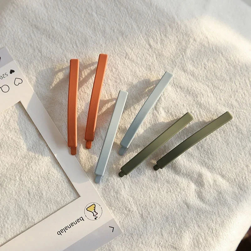 Simple Korean Fashion Hair Side Clip Women Girls Basic Bangs Fixed Hairpin Candy Color Matte Hair Styling Accessories Barrettes Quake