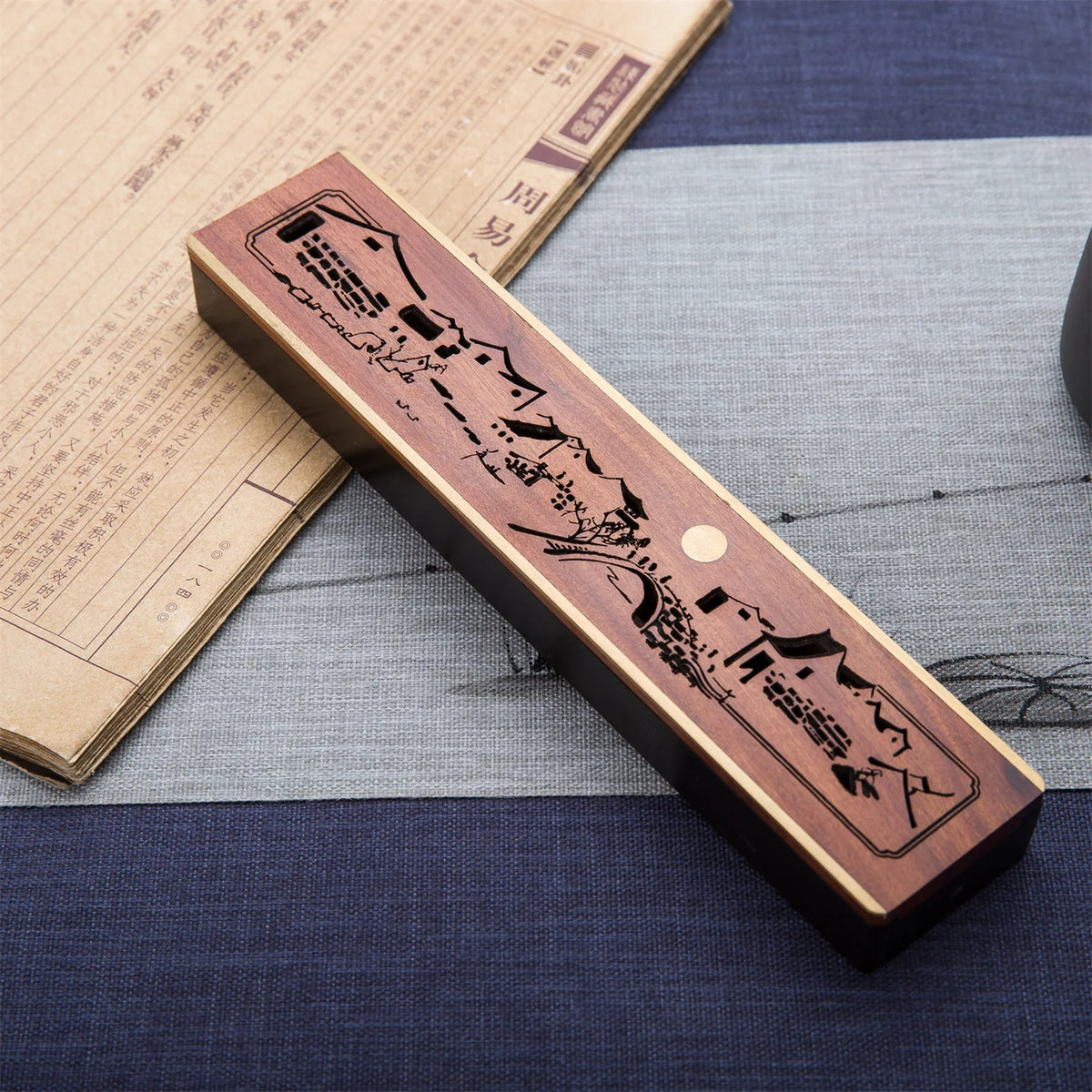 Wooden bed incense burner, cultural and creative Chinese style Zen ornaments, household incense sticks, solid wood creative Quake Burner unpackaged 1