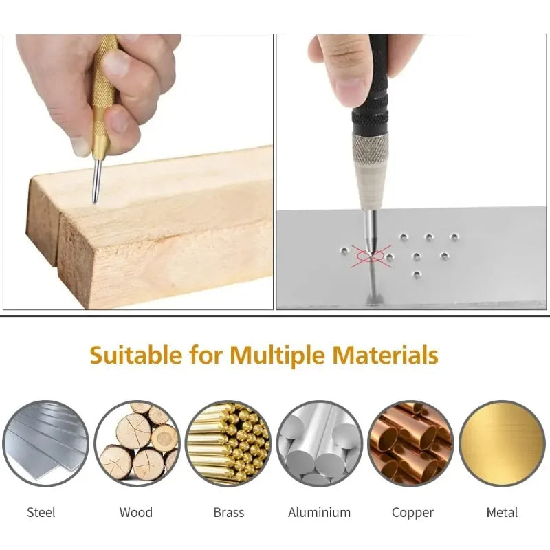 1pcs Automatic Center Punch Automatic Metal Punch Tool Woodworking Tools Loaded Marker Wood Chisel Joinery Carpenter Tool Quake