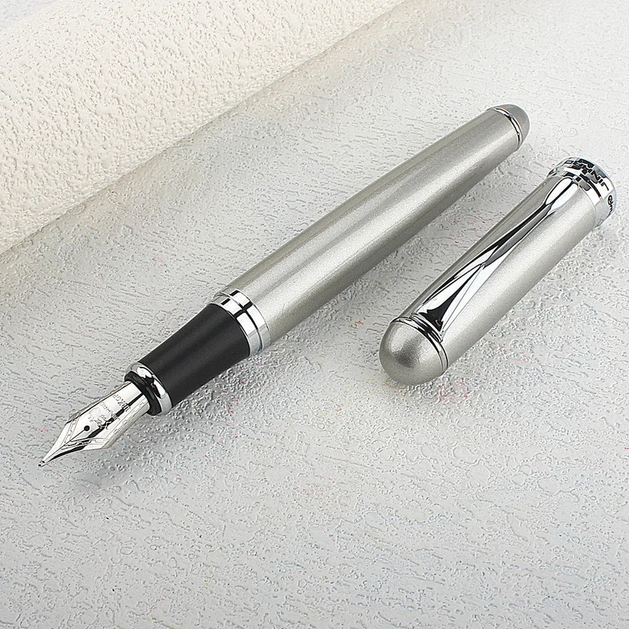 Jinhao X750 Classic Style Silver Clip Metal Fountain Pen 0.5mm Nib Steel Ink Pens for Gift Office Supplies School Supplies Quake