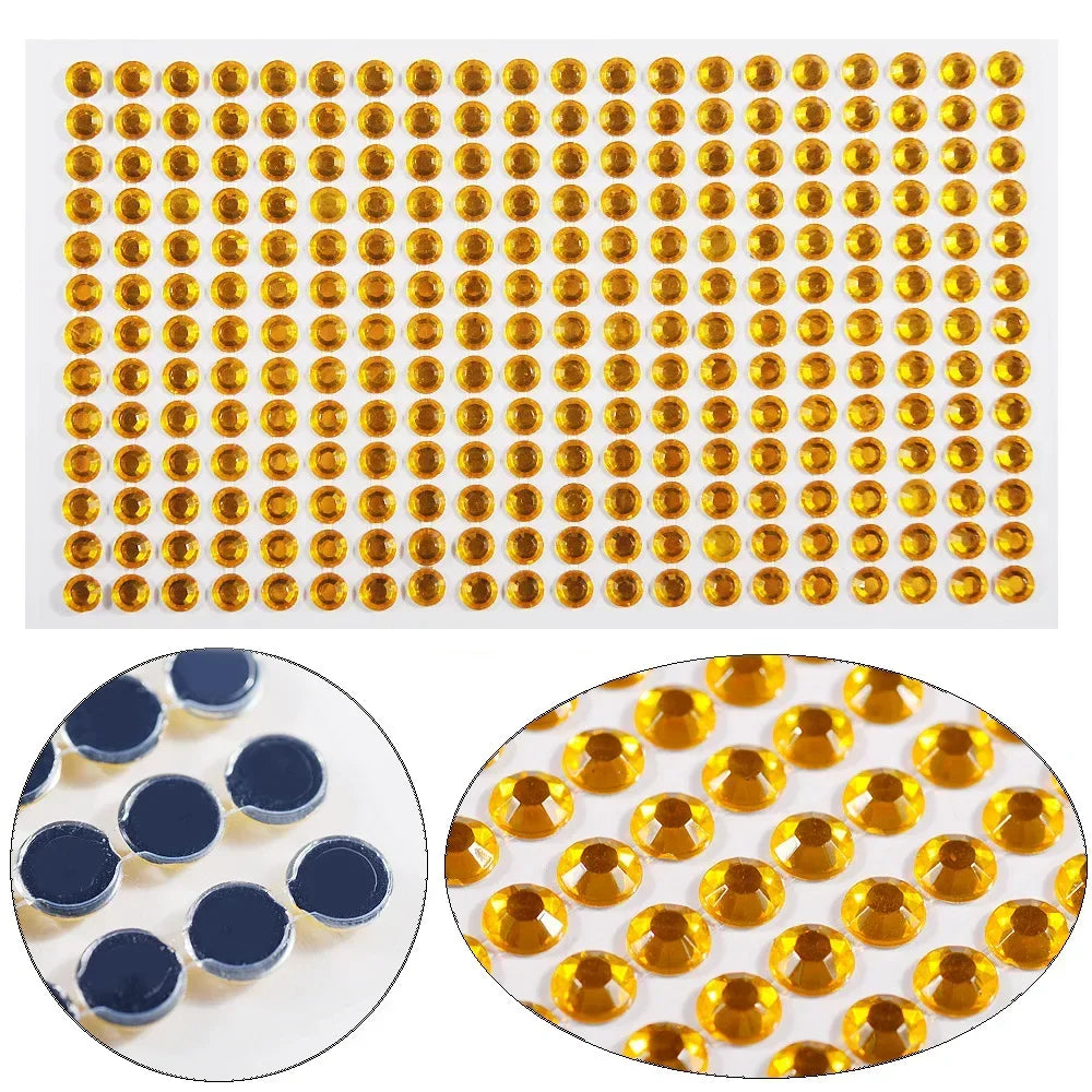 Face Decorations Rhinestone Stickers for Music Festival Halloween Party Mobile Crystal Sticker Women Girls DIY Diamond Stickers Quake NO.6 S 3mm