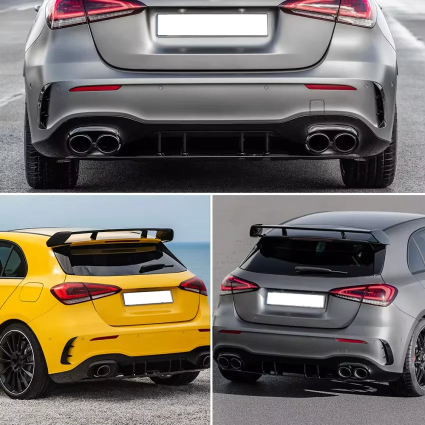 For Mercedes Benz A-class W177 A200 A220 A35 AMG Hatchback 2018-2023 Car Rear Bumper Spoiler Side Canard Air Vent Cover Decor Quake