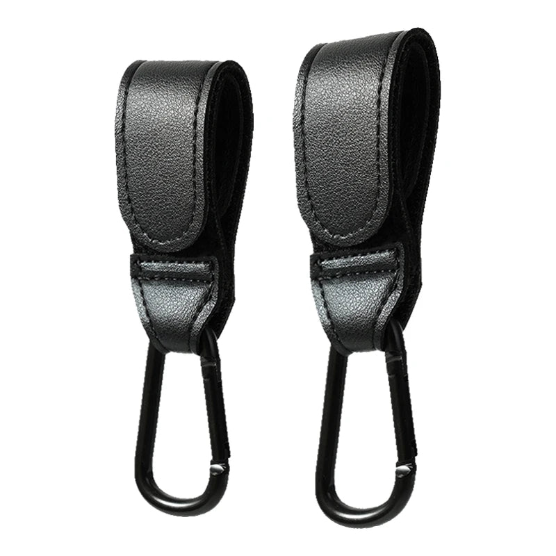 1/2pcs PU Leather Baby Bag Stroller Hook Pram Cart Organizer 360 Degree Rotatable Hook High-quality Crochet Stroller Accessories Quake