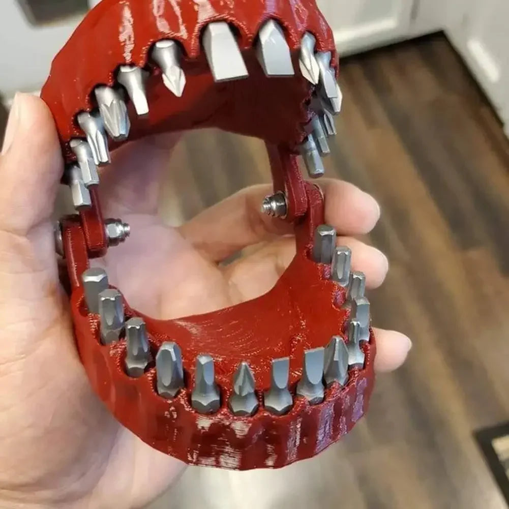 Funny Denture Drill Bit Holder for Screwdriver Teeth Model Screwdriver Bit Holder Fits 1/4 Inch Hex Bit Drive Bit Adapter Tools Quake