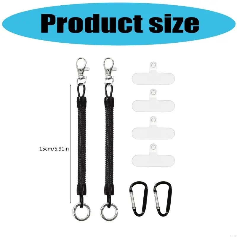 Anti Lost Phone Lanyard Tether for Most Retractable Stretchy Strap with Patches & Carabiner for Outdoor K1KF Quake