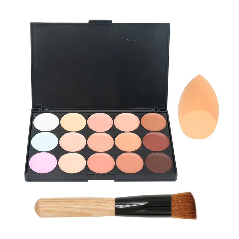 15 Colors Face Concealer Camouflage Cream Contour Palette Maquillaje Profesional Foundation Paleta Concealer Quake 3pcs-Z15-01