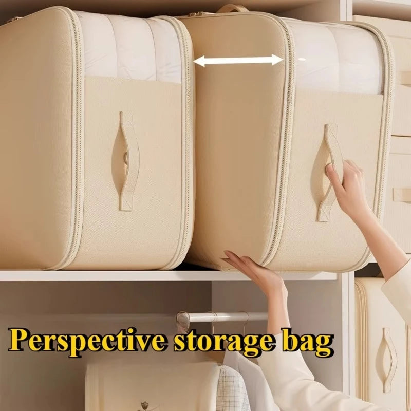 1PC Twill See Through Vacuum Storage Compression Bag Large Capacity for Quilt Down Jacket Clothes Wardrobe Organization Quake