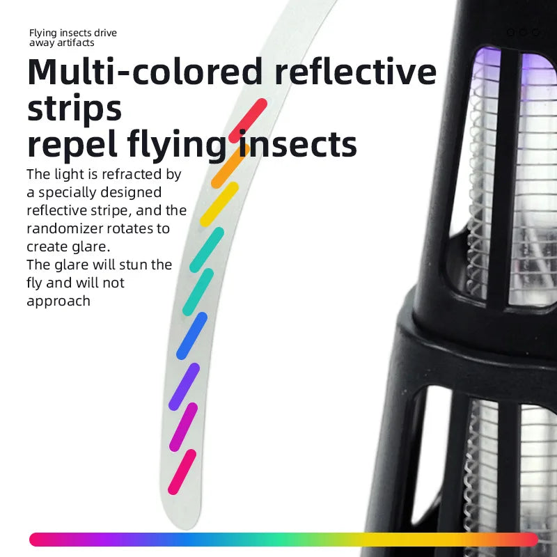 Qualitell 2-in-1 Smart Pest Control Table Fan Portable Outdoor Kitchen Fly Repellent and Bug Killer Lamp Food Protector Quake