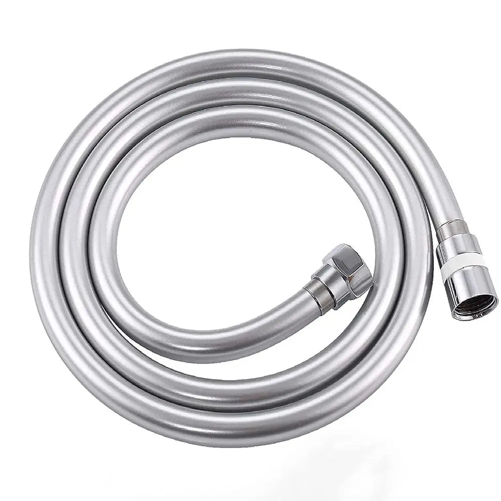 Bathroom Explosion-proof Extension Pipe Handheld Shower Head Hose Water Tube Faucet Hose PVC Quake Silver 1.5m