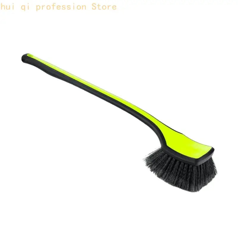Tire Scrub Brush with Soft Bristles, Extended Handle and Wide Head for Wheel Cleaning, Vehicle Washing and Tire Care H8WE Quake Green CN