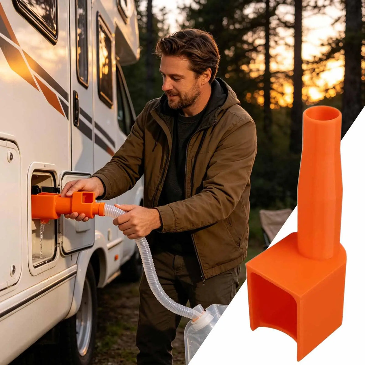 RV Water Tank Funnel Portable Universal Wide Mouth Spill-Proof Water Inlet Hatch Funnel for Trailer Camper Campervan Van Truck Quake