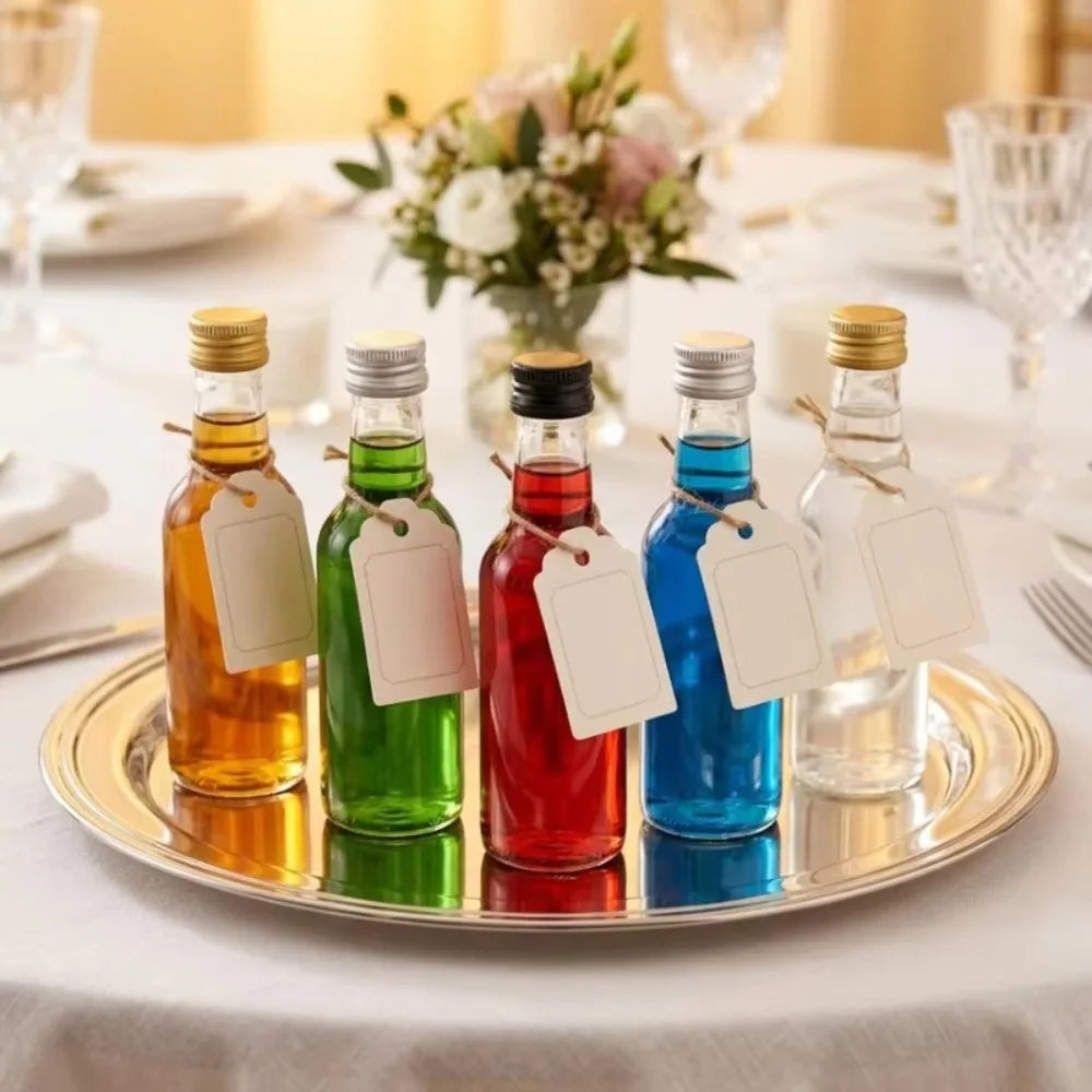 50/10PCS Mini Plastic Wine Bottle 50ML Juice Bottle Portable Reusable Drink Container for DIY Weddings Party Favors Decoration Quake
