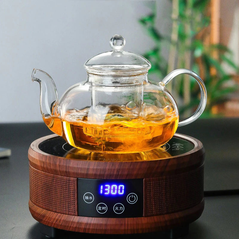 400/600/1000ml Clear Glass Teapot With Infuser Tea Pot Stovetop Safe Loose Leaf And Blooming Tea Maker Heat-resistant Quake