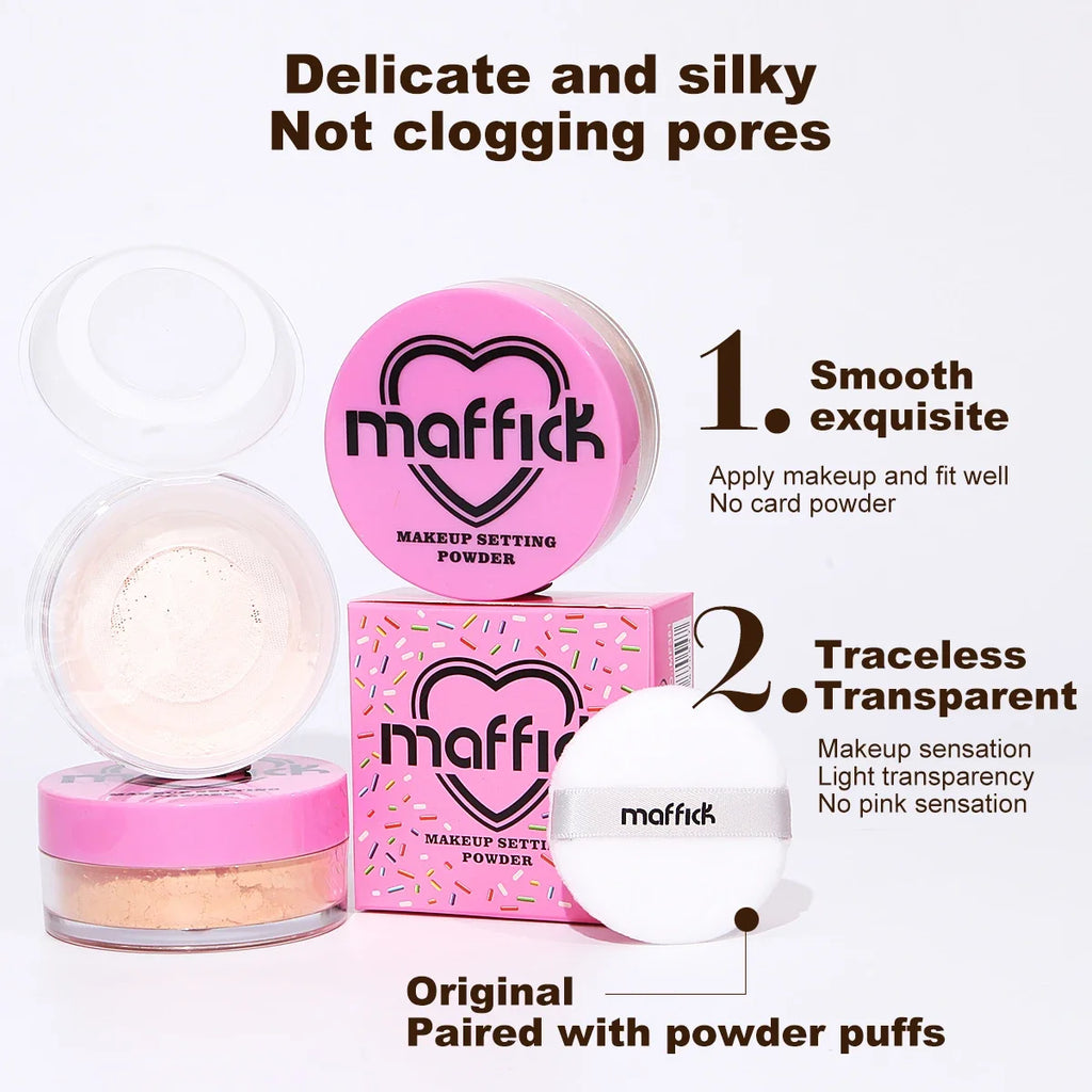 Heart Loose Powder for Girls, Vitality Skin, Softening Air Powder, Oil Control, Sweatproof, Waterproof Makeup Powder Quake