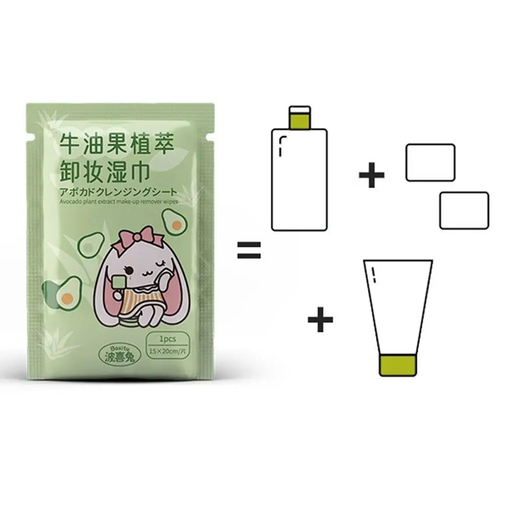 20/30pcs Avocado Makeup Removing Wipes Soft Mini Disposable Makeup Wipes Skin Care Individual Package Makeup Cotton Wipes Quake