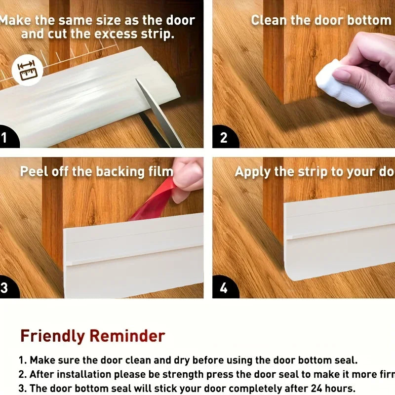 1PC Under Door Draft Stopper Sound Insulation Seal Strip Block Air Leakage Door Gap Baffle for Bedroom Door Bottom Wind Proof Quake