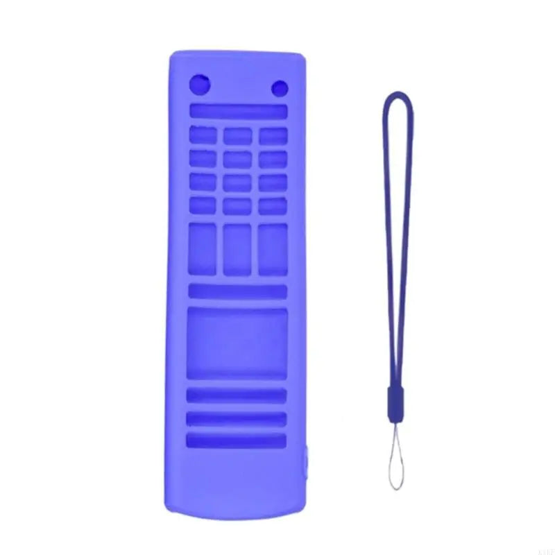 Remote Sleeve Skin for AKB76037601 with Silicone Construction, Patterned Back Texture, Control Openings, and Lanyard Strap K1KF Quake blue CN No plug