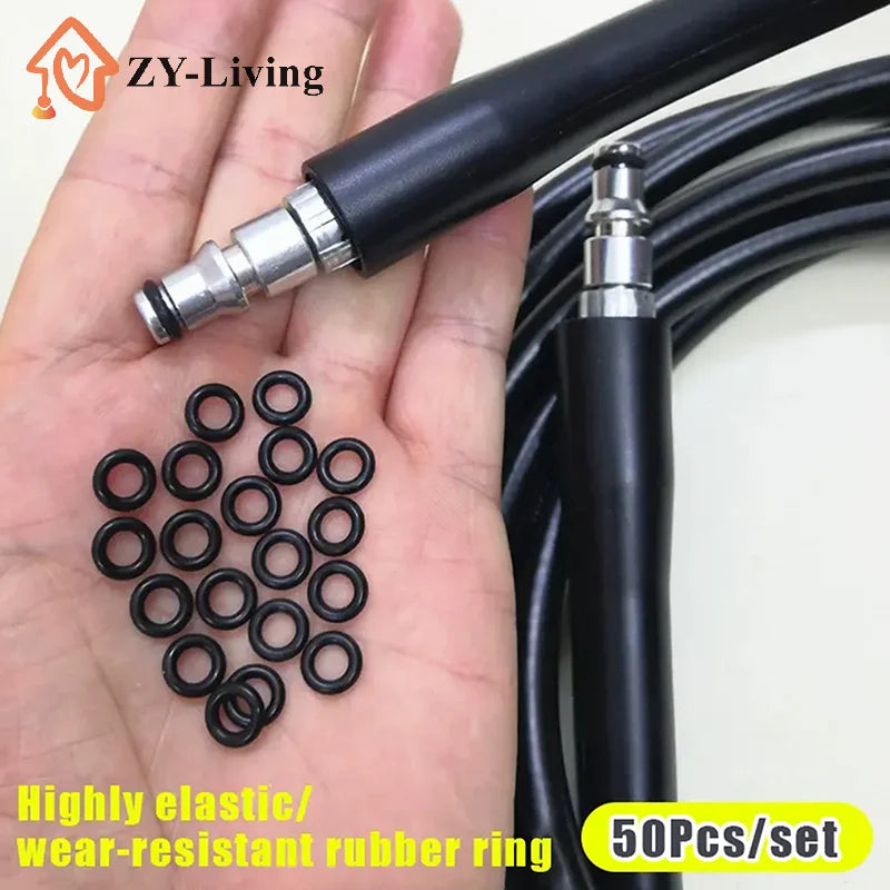 50pcs/lot High Pressure Water Gun Cleaning Outlet O-ring Rubber Ring Black Car Wash Machine Accessories Quake