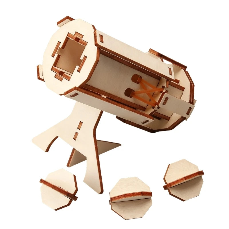 Wooden Mortar Physics Experiment Handcraft Set STEM Learning Toy For Kids Children Age 6+ Creative STEM Building Set K1KF Quake China Mainland