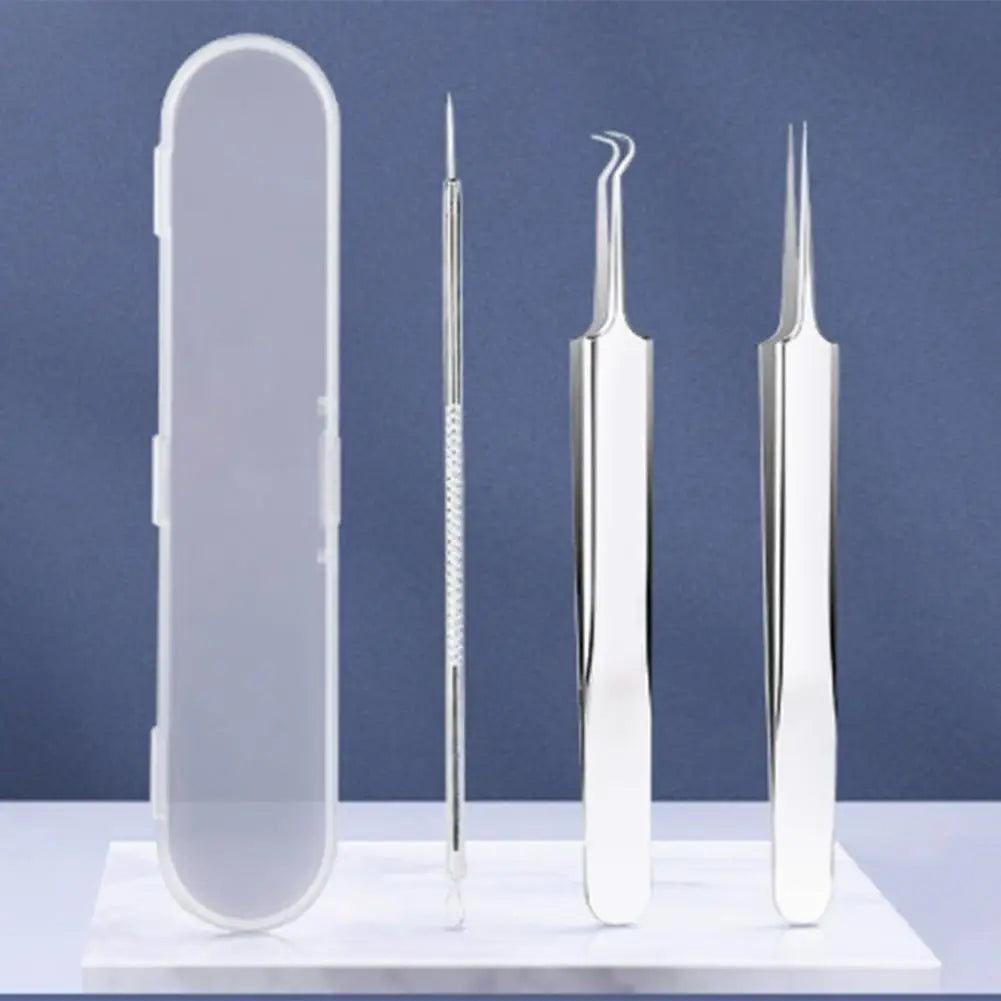 3PCS/kit Acne Needle Blackhead Clip Remover Extraction Pore Black Head Clean Face Skin Care Cleansing Needle Blemish Pick Tool Quake