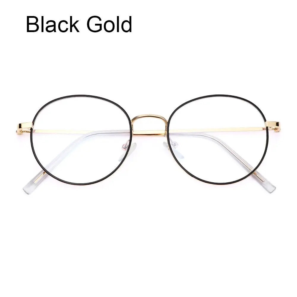 Anti-Blue Light Glasses for Women Men Classic Metal Frame Eyewear Fashion Office Computer Goggles Blue Rays Blocking Glasses Quake Black Gold