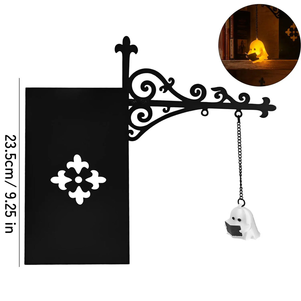 Halloween Bookshelf Lantern Ghost Decor Light Portable Mini Library Lamp Hidden Book Gap Lighting Fixture Home Indoor Decoration Quake B