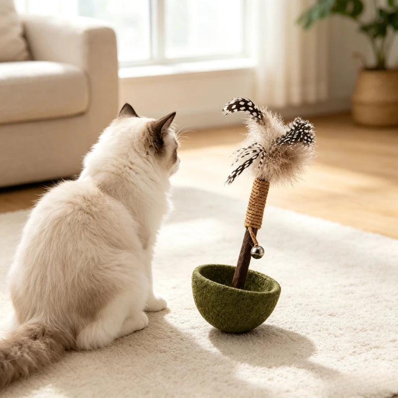 Catnip Feather Tumbler Cat Toy Self‑entertainment Relief Boredom Cat Stick Durable Interactive Pet Toy for Kitten Quake