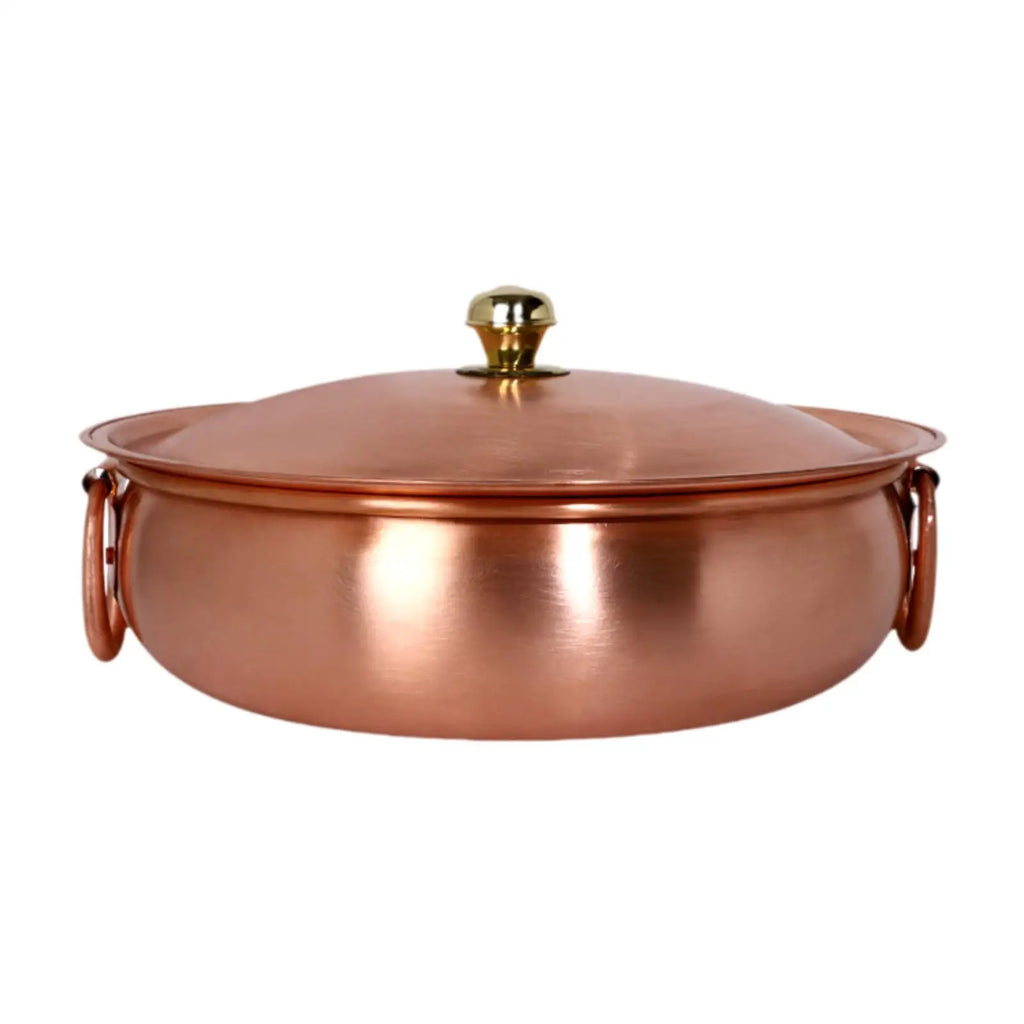 Copper Hot Pot Noodles Pot Handmade Induction Pot Copper Chafing Dish Cooking Pot for Parties Buffets Camping Picnic Household Quake