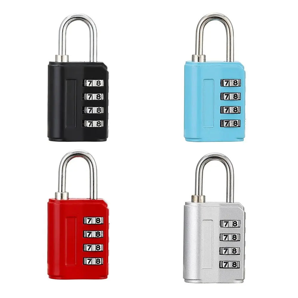 New Luggage Security Coded Lock Travel Customs Suitcase Locks Anti-Theft Security 4 Digit Number Combination Pad Lock Padlock Quake