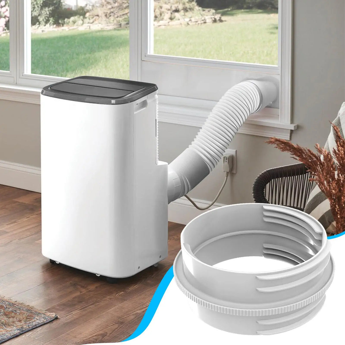 Universal Portable AC Exhaust Hose Connector, Insulated Air Conditioner Coupler for Window/Door/Wall | Sealable Vent Kit Adapter Quake