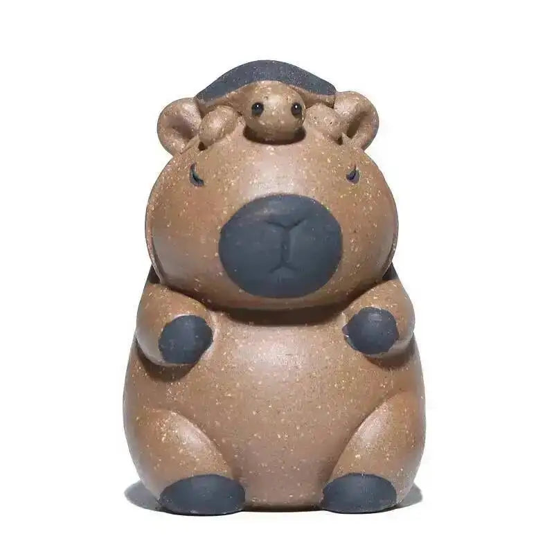 Zisha Tea Pet Animal Healing Cute Adorable Yuanbao Capybara Small Ornament Turtle Decoration Чаепитие Quake