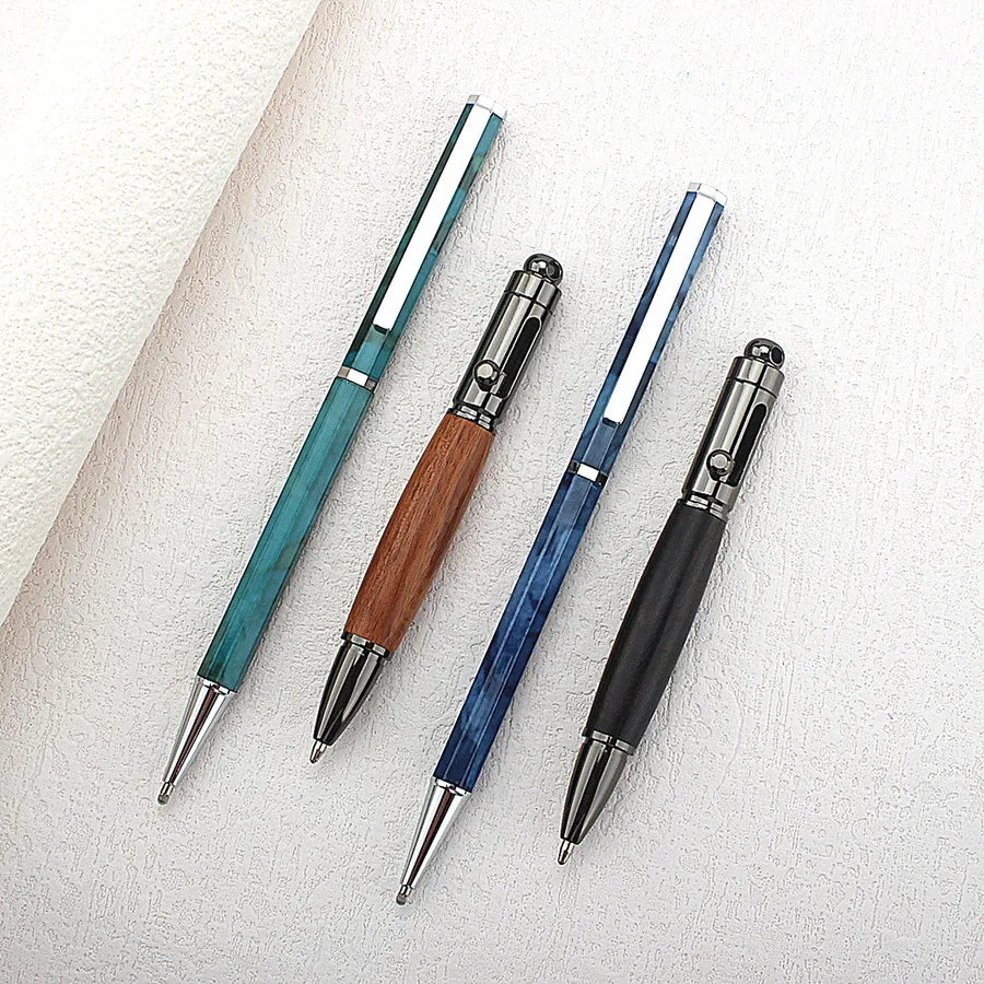 Premium Octagonal shape Metal Ballpoint Pen blue Ink Office Business Writing Ballpoint Pen School Student Stationery Gifts Quake 857-4PCS